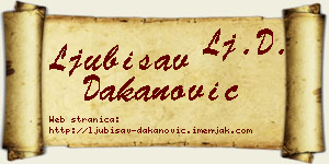 Ljubisav Dakanović vizit kartica